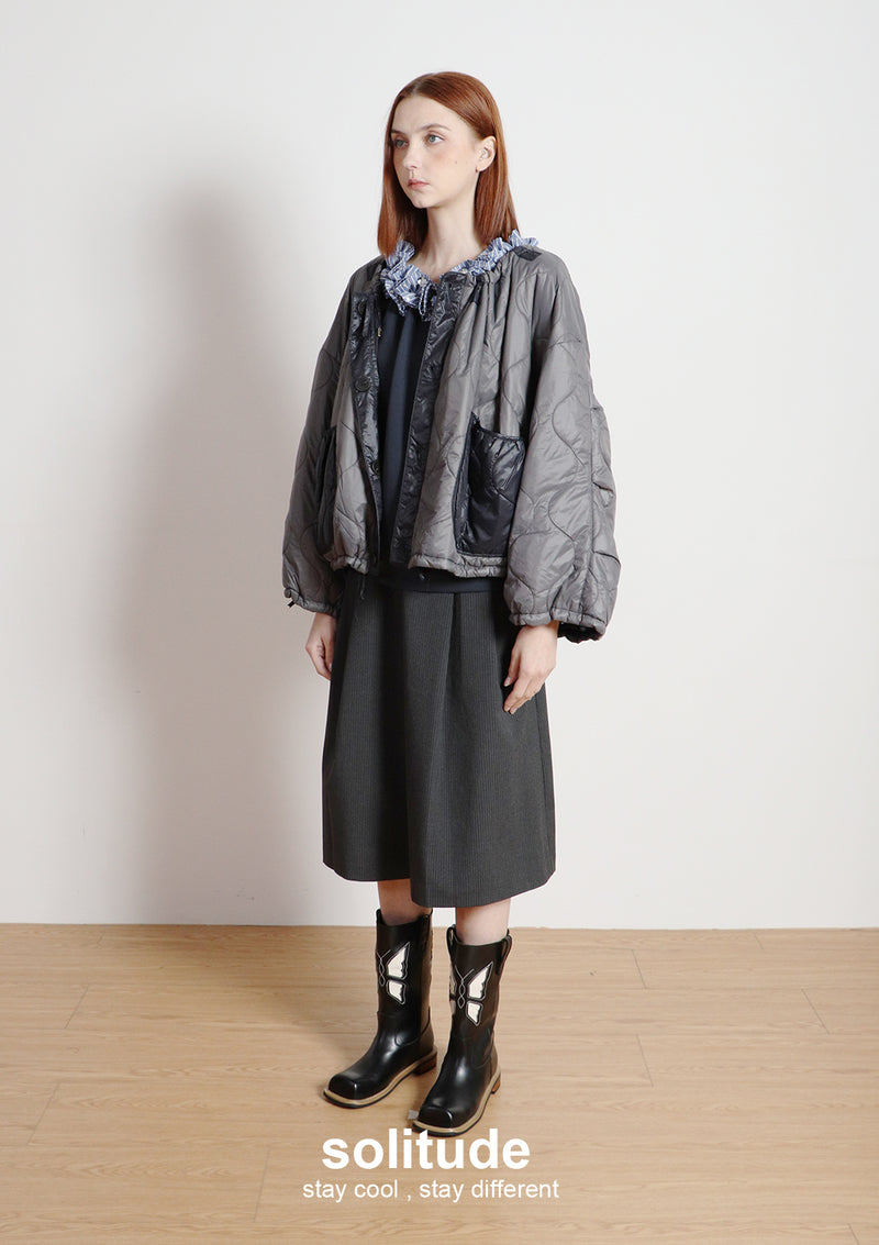 Grey Oversized Padded Jacket