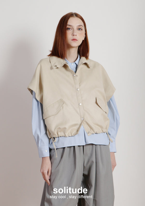 Wide Shoulder Drawstring Vest
