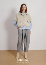 Wide Shoulder Drawstring Vest