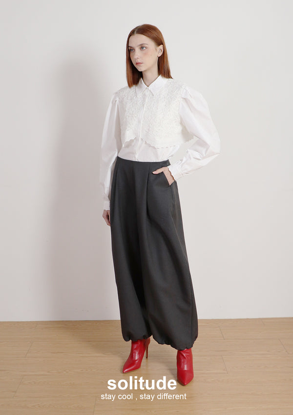 Charcoal Extra Wide Leg Pants
