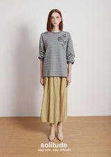 Grey Striped Flowers Top