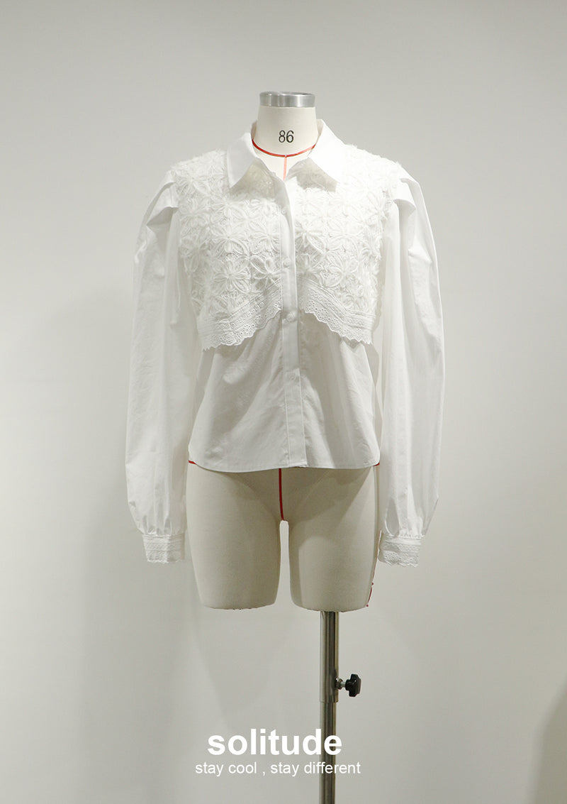 White Lace Trimes Shirt