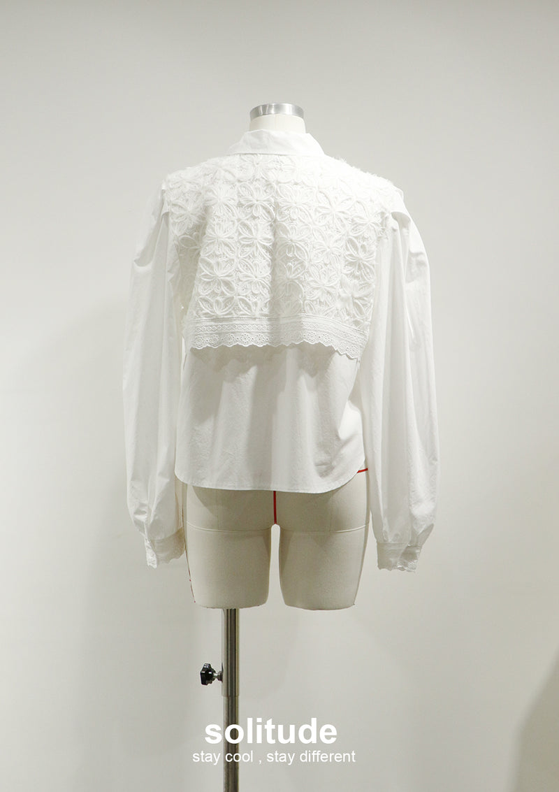 White Lace Trimes Shirt