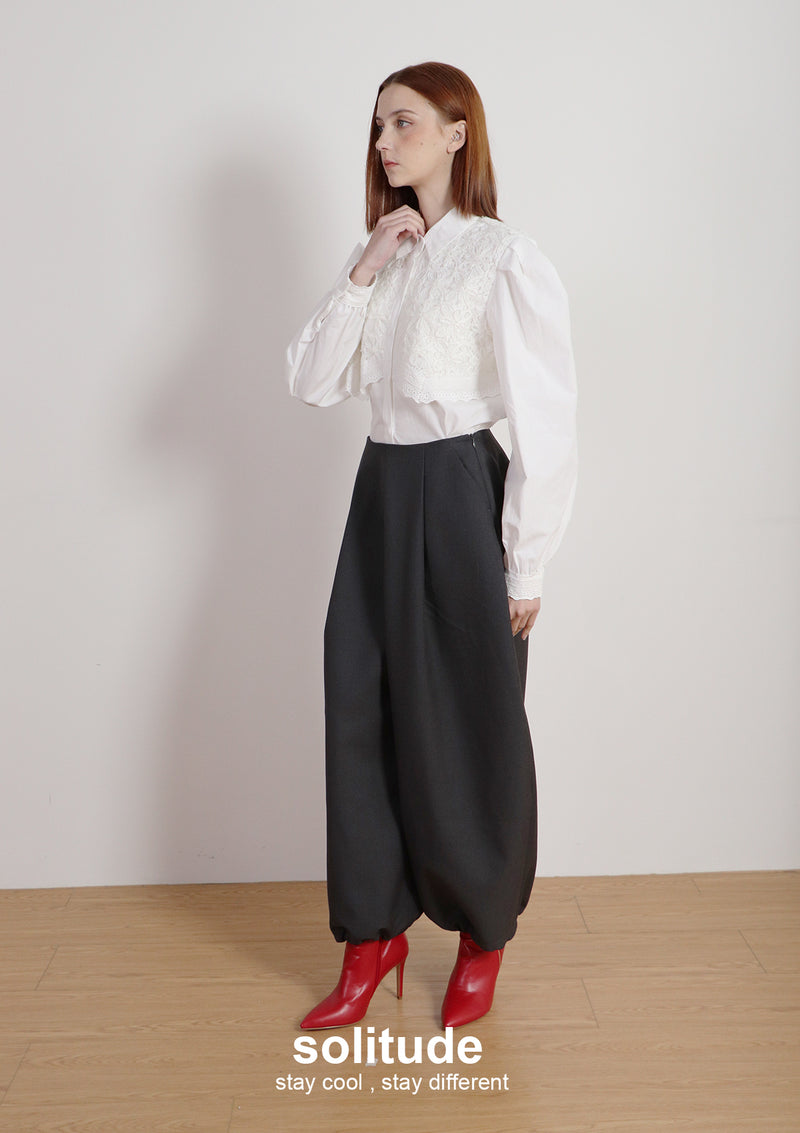 White Lace Trimes Shirt