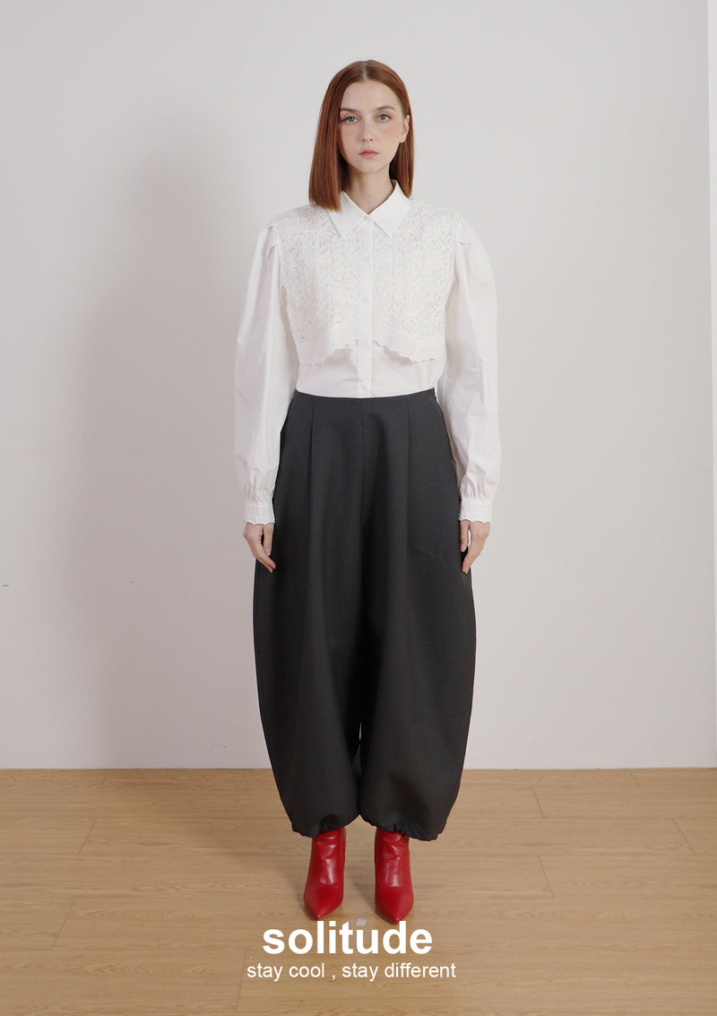 White Lace Trimes Shirt