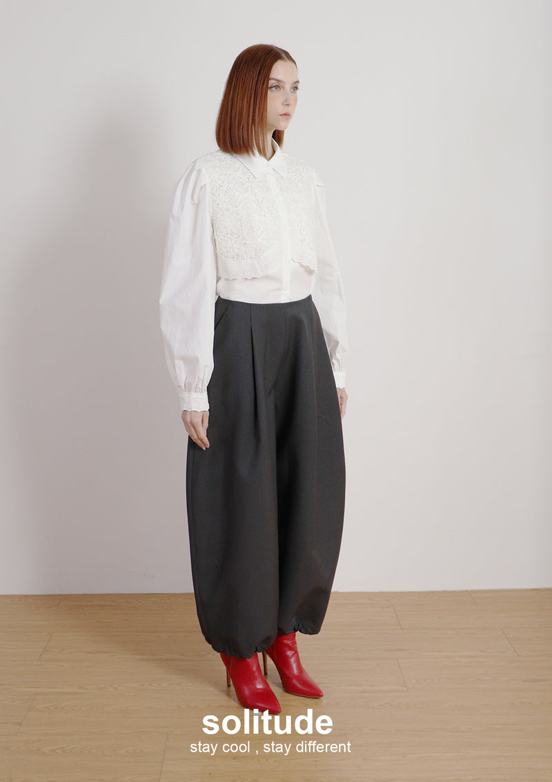 White Lace Trimes Shirt