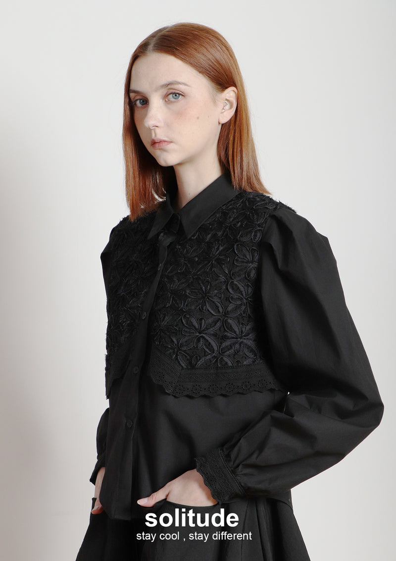 Black Lace Trimes Shirt