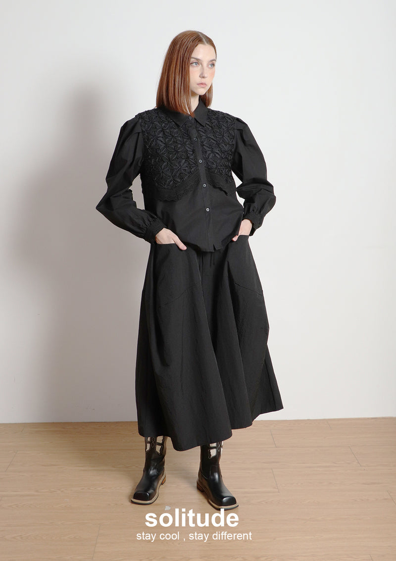 Black Lace Trimes Shirt