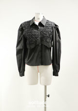 Black Lace Trimes Shirt