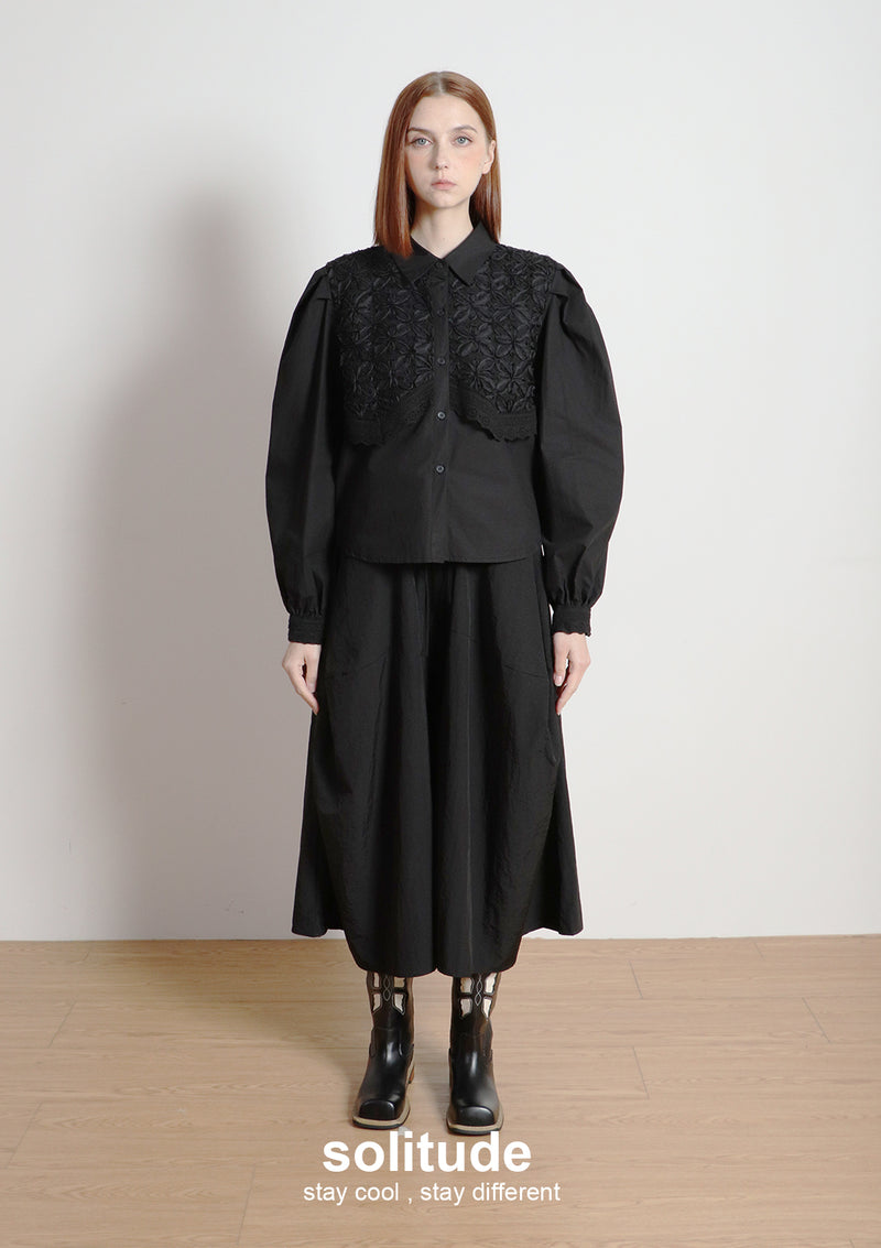 Black Lace Trimes Shirt