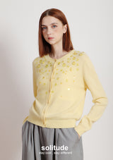 Yellow Blue Beaded Cadigan