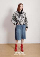 Black & White Pattern Cropped Jacket