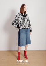 Black & White Pattern Cropped Jacket