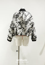 Black & White Pattern Cropped Jacket