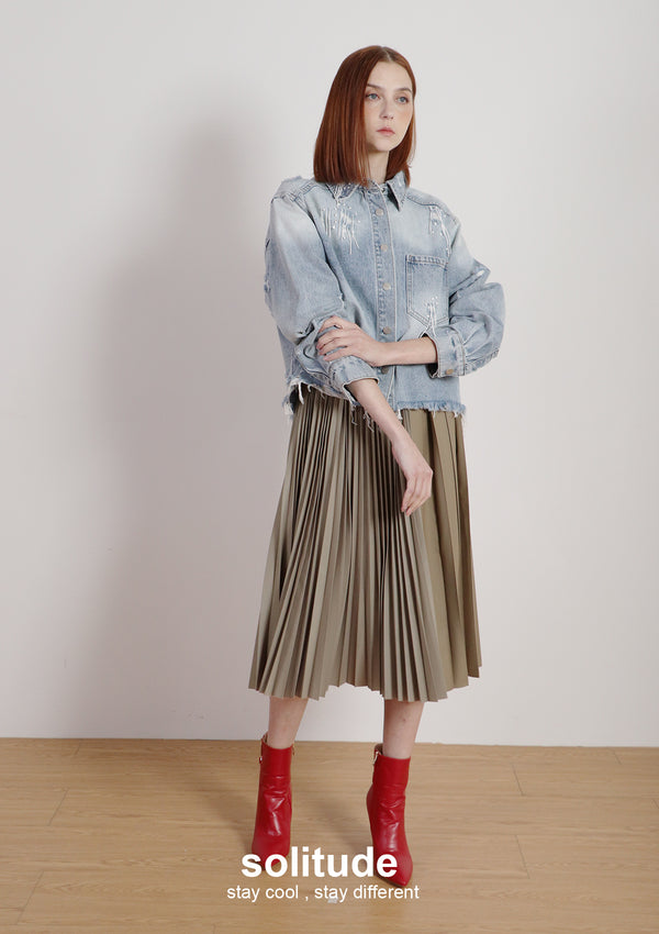 Embroidered Beaded Denim Jacket