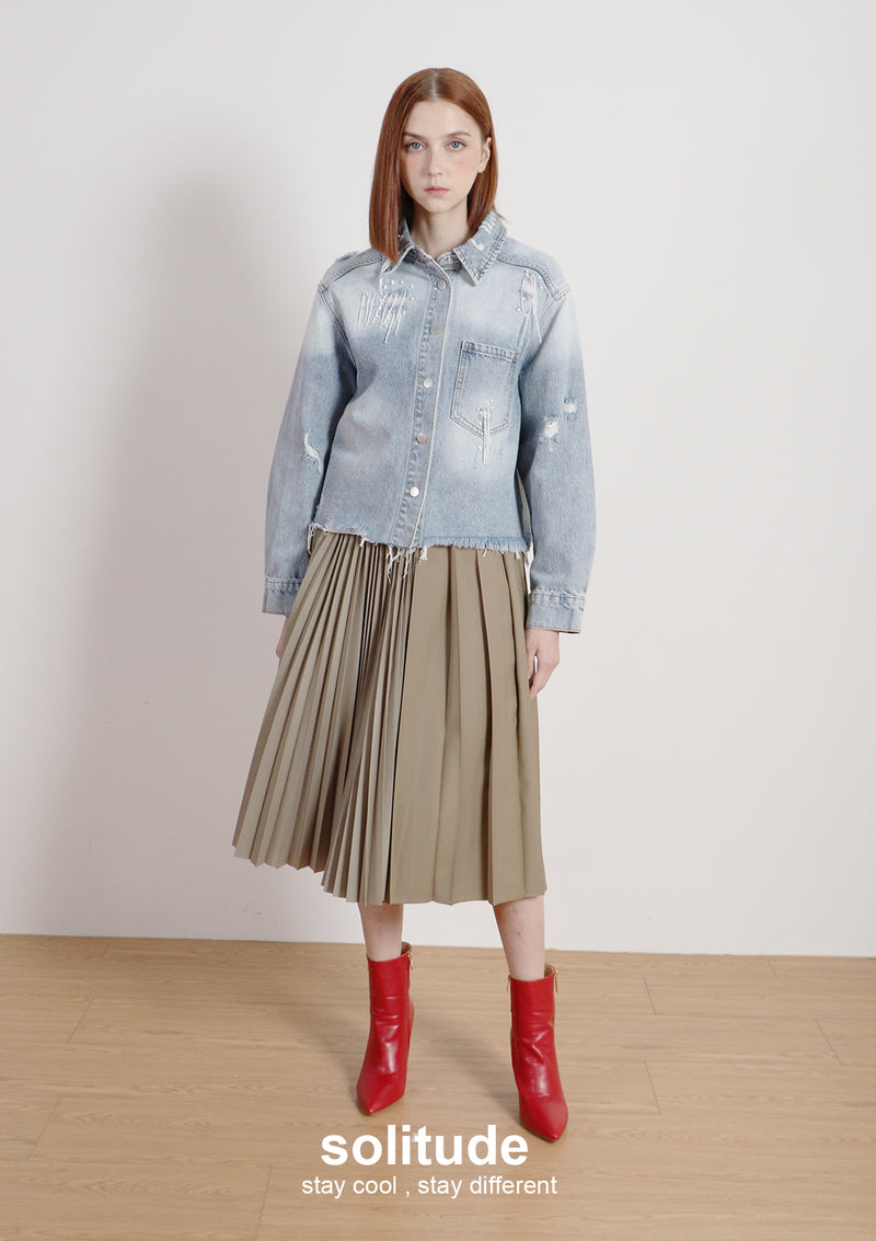 Embroidered Beaded Denim Jacket