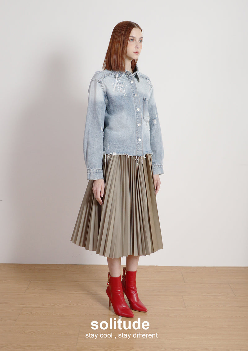 Embroidered Beaded Denim Jacket