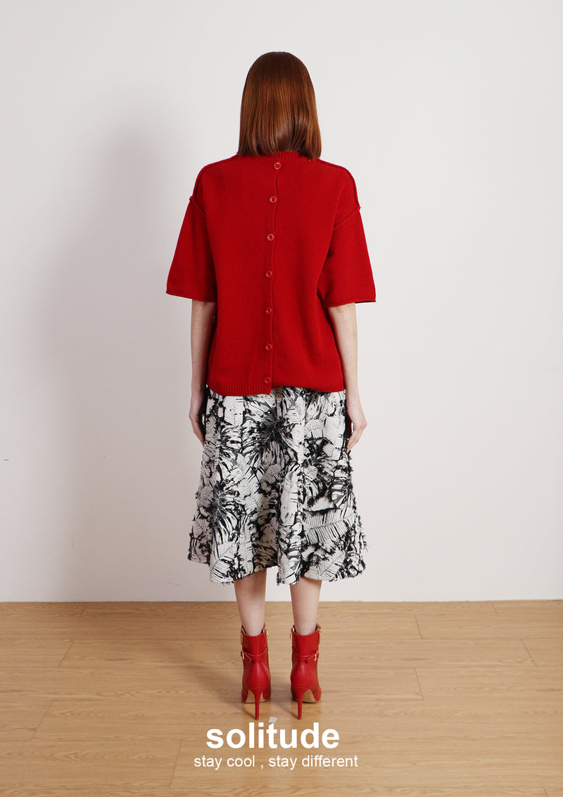 Bright Red Wool Top