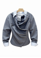 Asymmetrical Cropped Woven Jacket