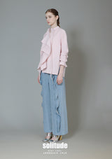 Pink Striped Shirt with Drawstring Details