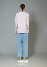 Pink Striped Shirt with Drawstring Details