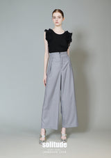Striped Double Waistband Pants