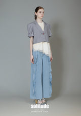 Cropped Sleeveless Stripe Blazzer