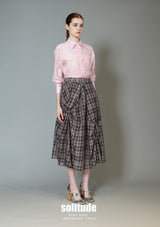 Brown Checkered Plaid Skirt