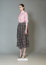 Brown Checkered Plaid Skirt
