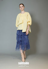 Yellow Sleeves-Twist Woven Top