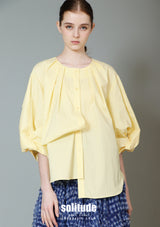 Yellow Sleeves-Twist Woven Top