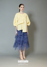 Yellow Sleeves-Twist Woven Top