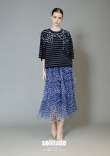 Royal Blue Checkered Tulle Skirt