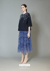 Royal Blue Checkered Tulle Skirt