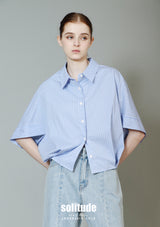 Cropped Kimon-Sleeve Shirt