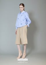 Blue Checkered Embroidered Long Sleeve Shirt