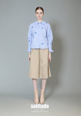 Blue Checkered Embroidered Long Sleeve Shirt