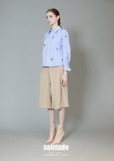 Blue Checkered Embroidered Long Sleeve Shirt