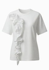 White Floral Embellished Tee