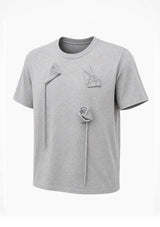 Grey Origami Patchwork Tee