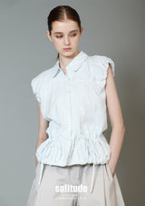 Pockets Drawstring Woven Vest