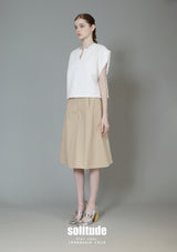 White Wide Shoulder Knitted Top