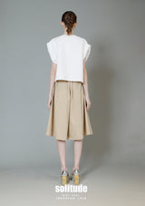 White Wide Shoulder Knitted Top