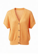 Orange Knit Cardigan Vest