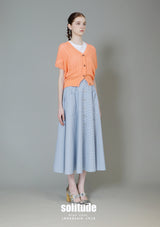 Orange Knit Cardigan Vest