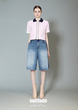 Pink Pearl Botton Tweed Jacket