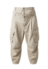 Khaki Double-Waistband Army Pants