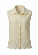 Yellow Lace Trimmed Top
