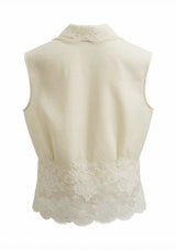Yellow Lace Trimmed Top