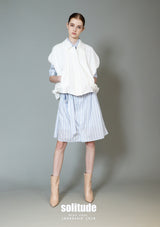 White Oversized Zip Up Waistcoat
